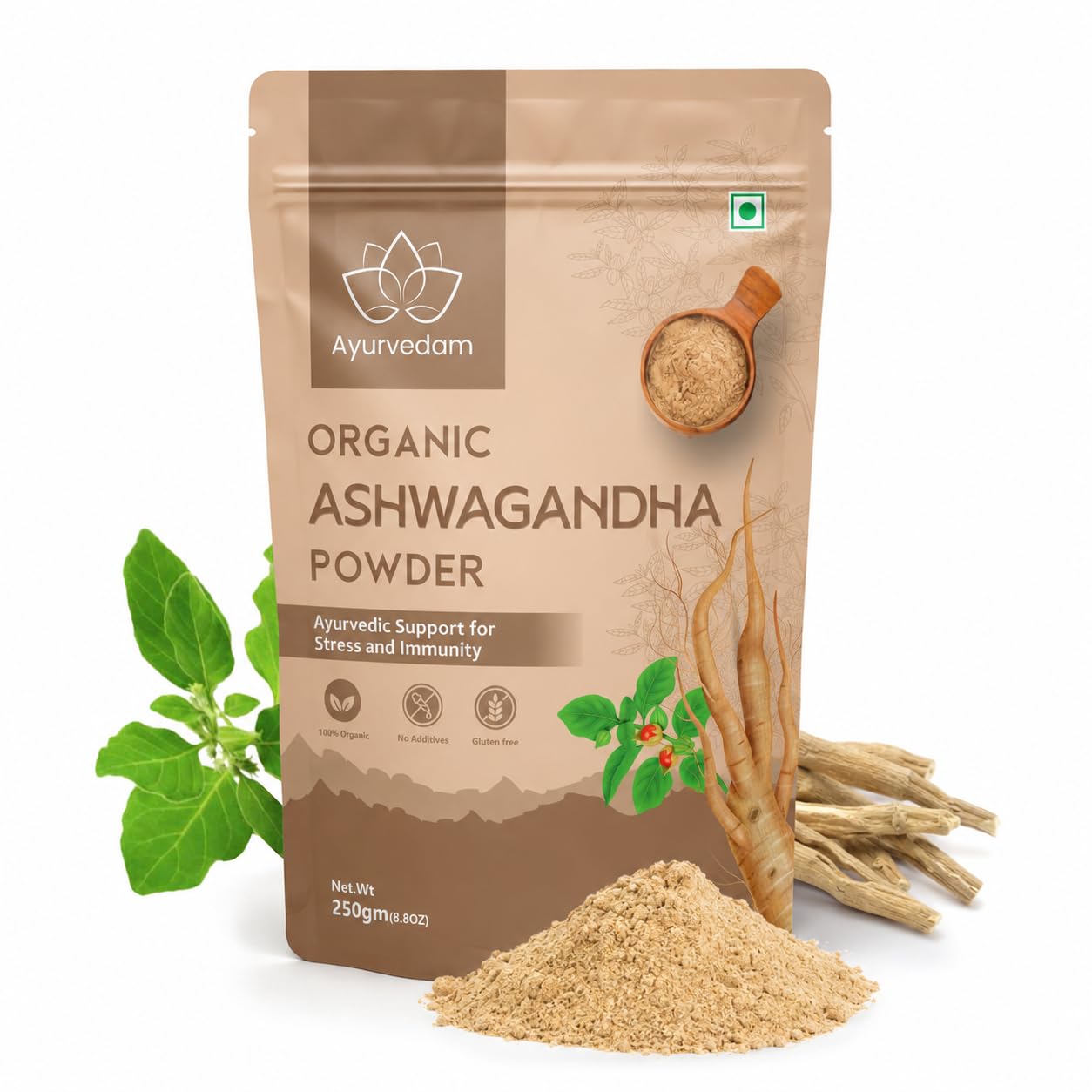 Ayurvedam Organic Ashwagandha Root Powder 250g