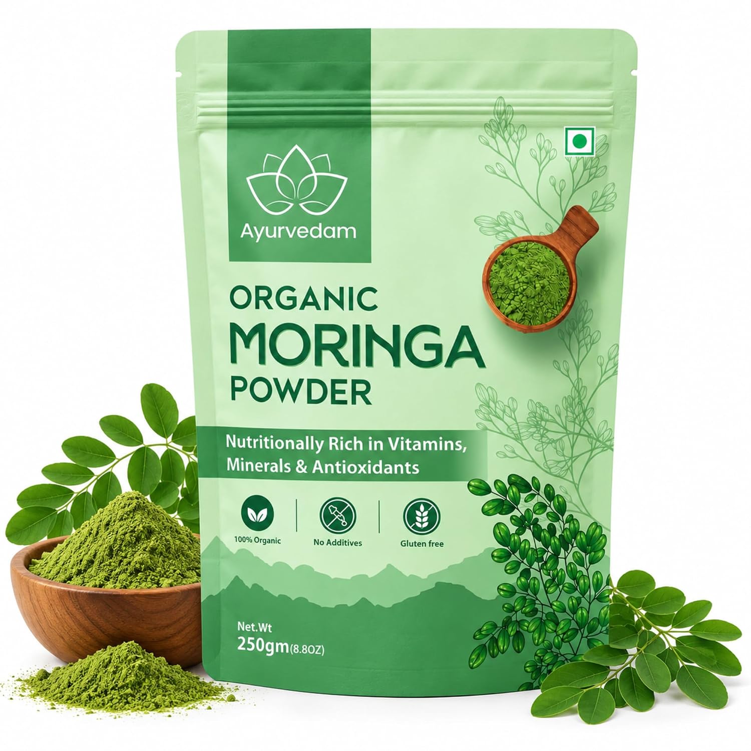 Ayurvedam Organic Moringa Leaf Powder 250g